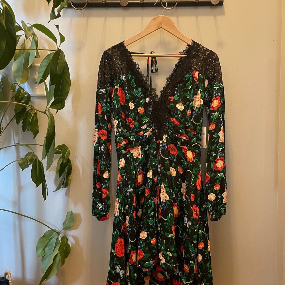 Anthropologie Floral Lace Mini Dress | Boho Romantic, 6, Flare Wedding, NWT $160 - Picture 5 of 10